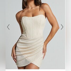 Showpo Mini Dress With Corset Top Detail size 6